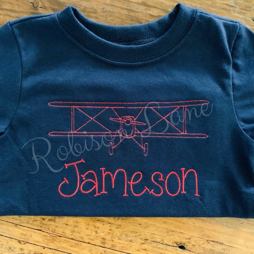 Vintage Plane Sketch Embroidery Design