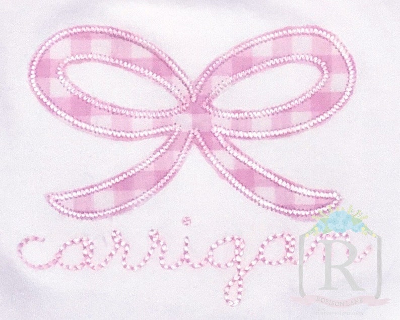 Bow Applique Embroidery Design Etsy
