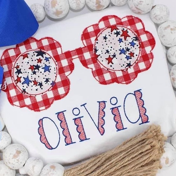 Applique Machine Embroidery Sunglasses Etsy