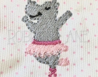 Hilly the Hippo Mini machine embroidery design