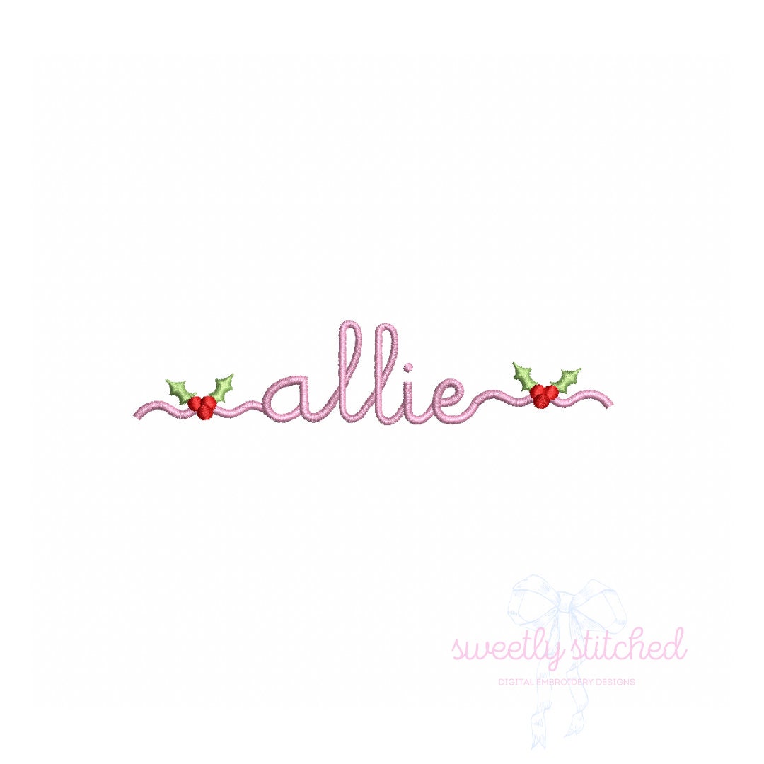 Holly Berry Swash Embroidery Font - Etsy
