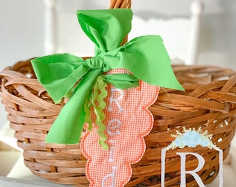 Carrot Easter Basket Tag ITH embroidery design