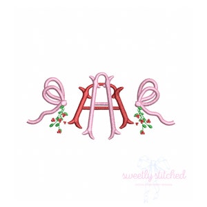 mistletoe bow monogram embellishment