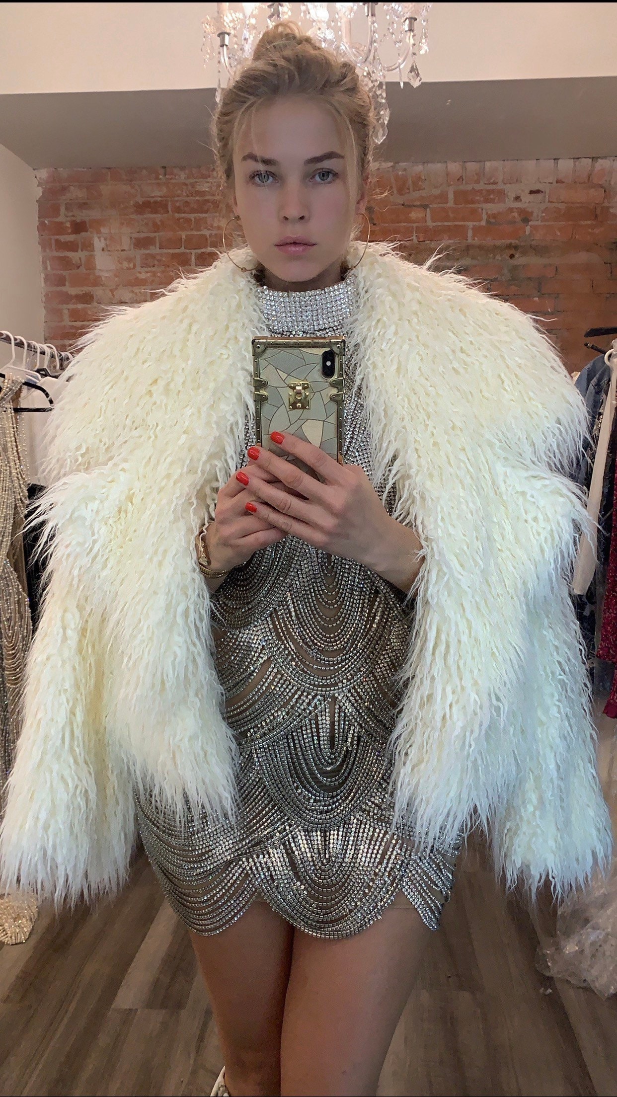 White Faux Fur Cropped Coat Fur Jacket Etsy