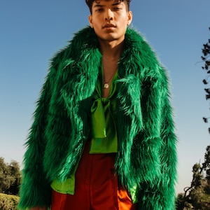 MOVA FASHION// crazy green faux jacket