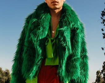 MOVA FASHION// crazy green faux jacket