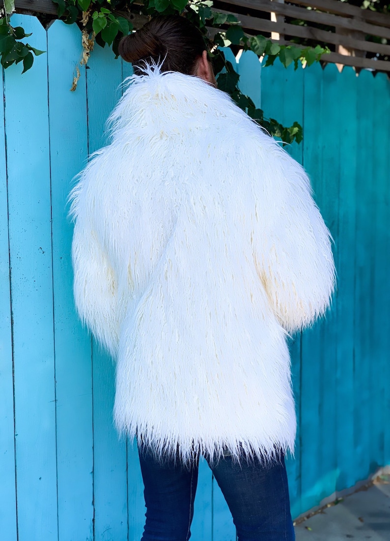 Men's White Faux Fur Jacket Etsy