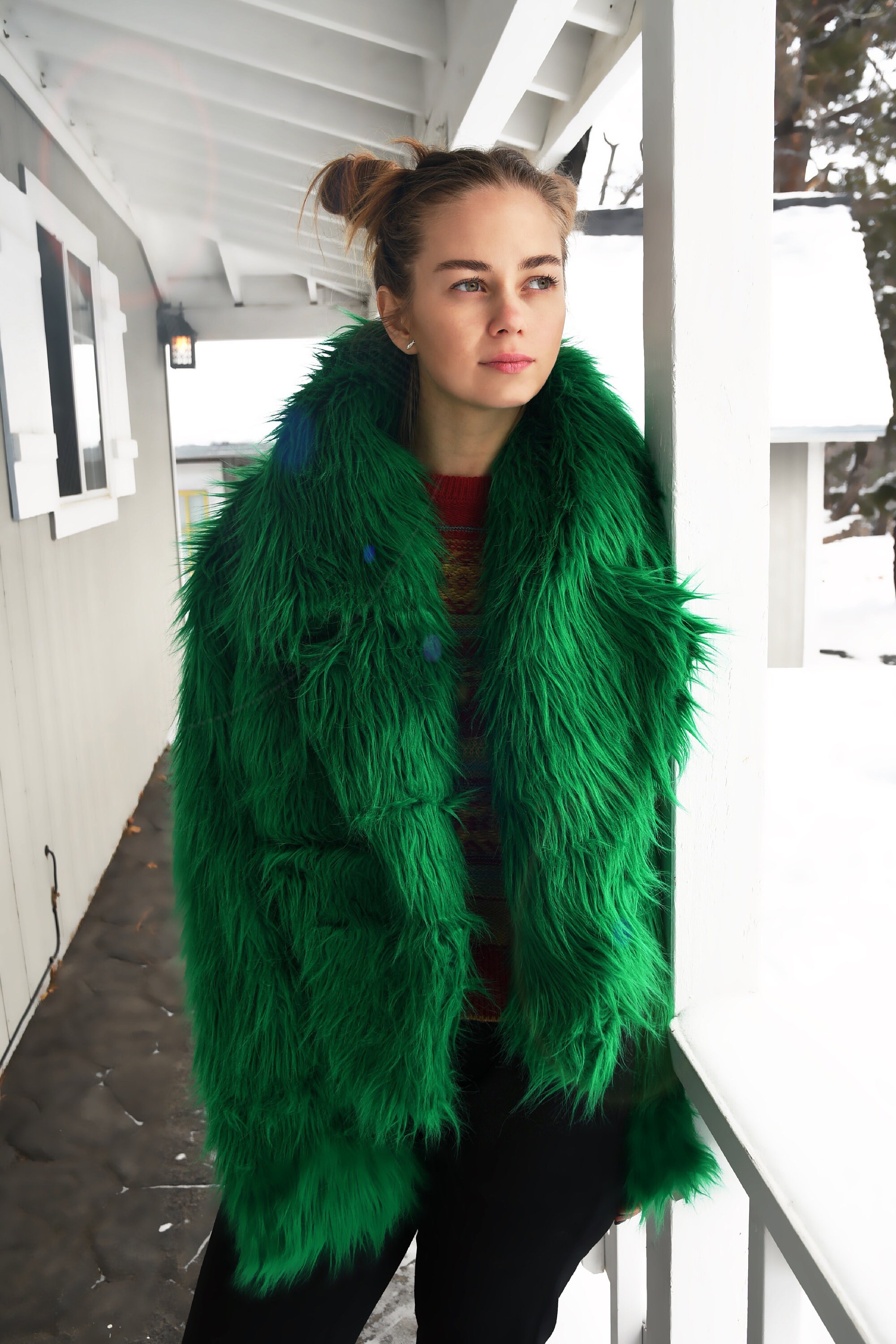 MOVA FASHION// Crazy Green Faux Jacket Etsy