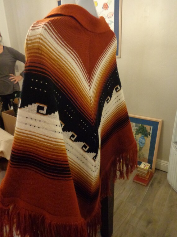 Women's Vintage Poncho One of a Kind Handmade - image 4