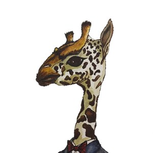 Giraffa con papillon, Giraffa, Animali vestiti, Giraffa professoressa, Giraffa studiosa, Giraffa stravagante