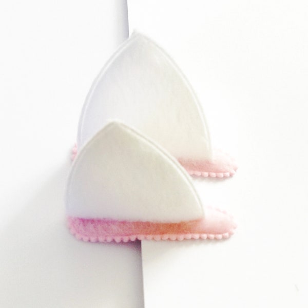 Barrette - Clip - Oreilles de Chat Roses - Kawaii - Blanc