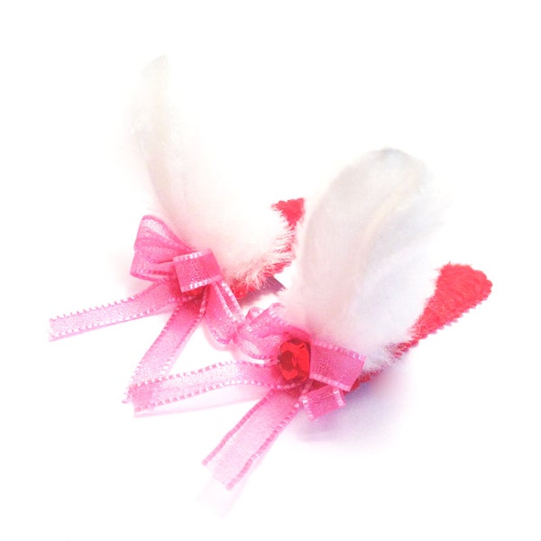 Barrette - Clip - Oreilles de Lapin Blanches - Kawaii - Bunny