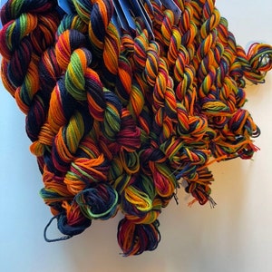Hand Dyed Floss - Goth Rainbow