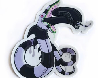 Beetlejuice Xenomorph Sticker | Horror Sticker | Vinyl Sticker | Alien Sticker | Horror Movie Fan Art