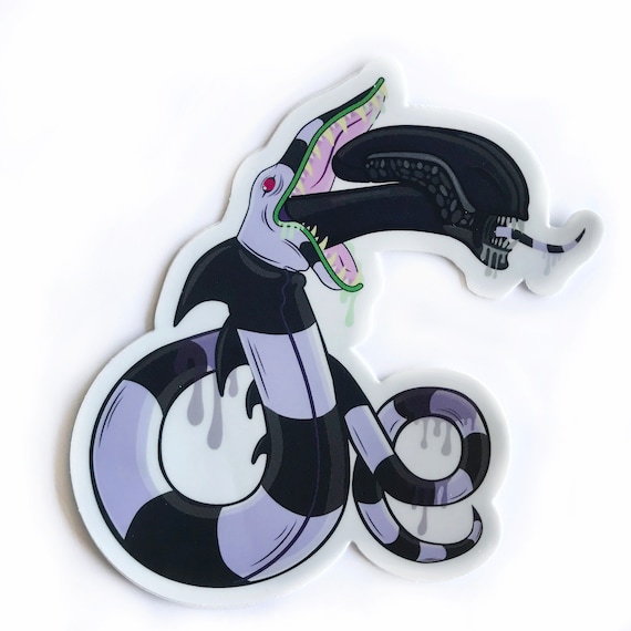 Beetlejuice Xenomorph Sticker | Horror Sticker | Vinyl Sticker | Alien Sticker | Horror Movie Fan Art