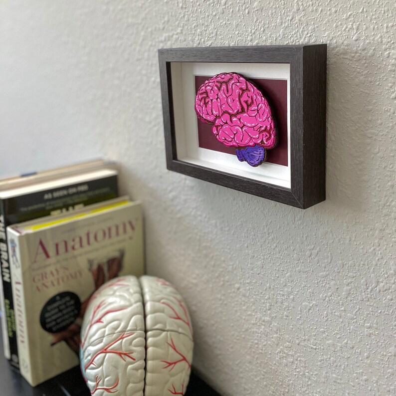 Brain Wood Cut Painting | Original Painting | Anatomical Art | Medical Art | Science Art | Neuroscience Art | Human Anatomy Brain image 4
