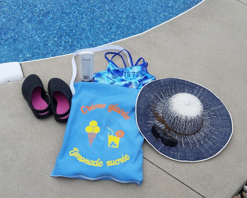 Beach Bag Convertible Beach Towel Sport Towel Beach Towel Ice Cream Sweet Lemonade French Quick Dry Made In Quebec
