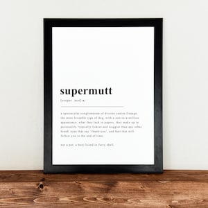 Mutt Wall Art, Pet Adoption, Dog Breed Definition, Puppy Gift, Instant Printable, Minimalist Design, Dictionary Parody, Mixed Breed Rescue
