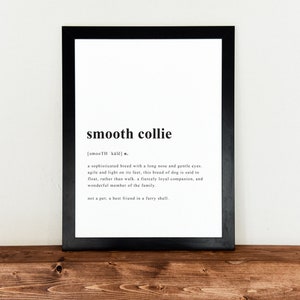 Smooth Collie Art, Instant Printable, Dog Lover Gift, Pet Adoption, Dog Breed Definition, Lassie Dog, Wall Decor, Rescue, Minimalist, Canine