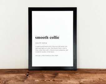 Smooth Collie Art, Instant Printable, Dog Lover Gift, Pet Adoption, Dog Breed Definition, Lassie Dog, Wall Decor, Rescue, Minimalist, Canine