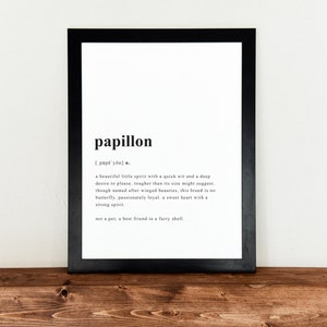 Papillon Wall Art, Instant Printable, Butterfly Dog, Pet Adoption, Dog Breed Definition, Toy Dog, Puppy Gift, Minimalist Design, Lapdog Art