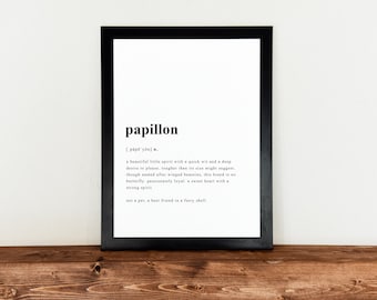 Papillon Wall Art, Instant Printable, Butterfly Dog, Pet Adoption, Dog Breed Definition, Toy Dog, Puppy Gift, Minimalist Design, Lapdog Art