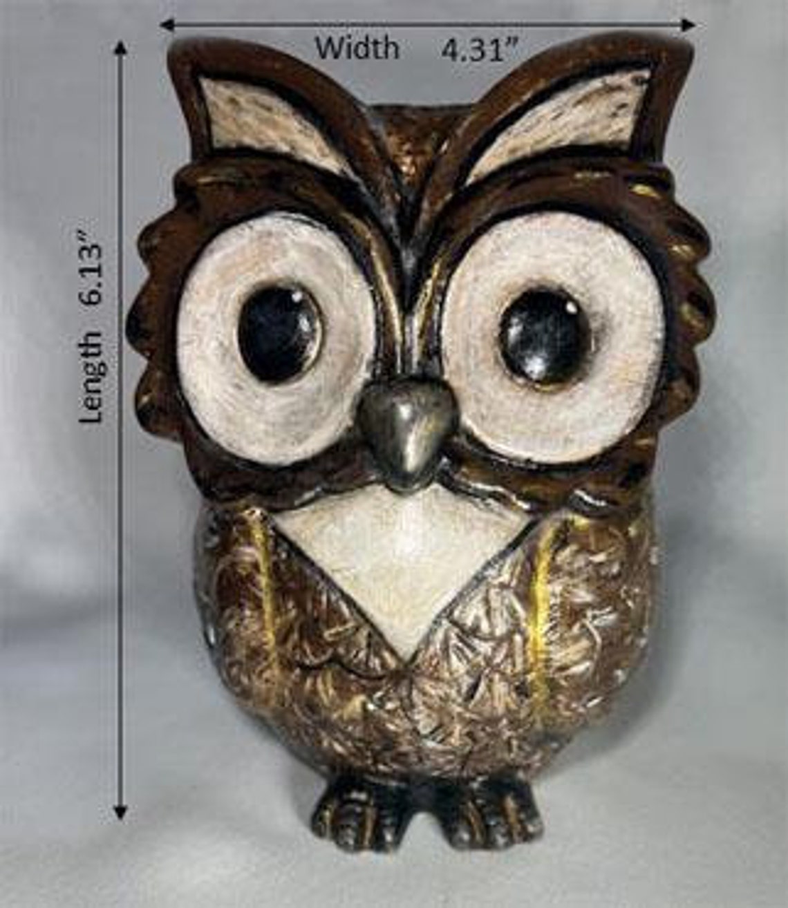 Hand Painted Ceramic Owl Owl Figurine Owl Etsy