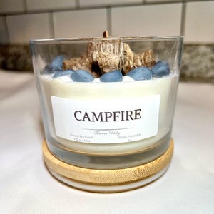 Campfire Candle: Fire Roasted Marshmallow Scent, Crackling Wooden Wick