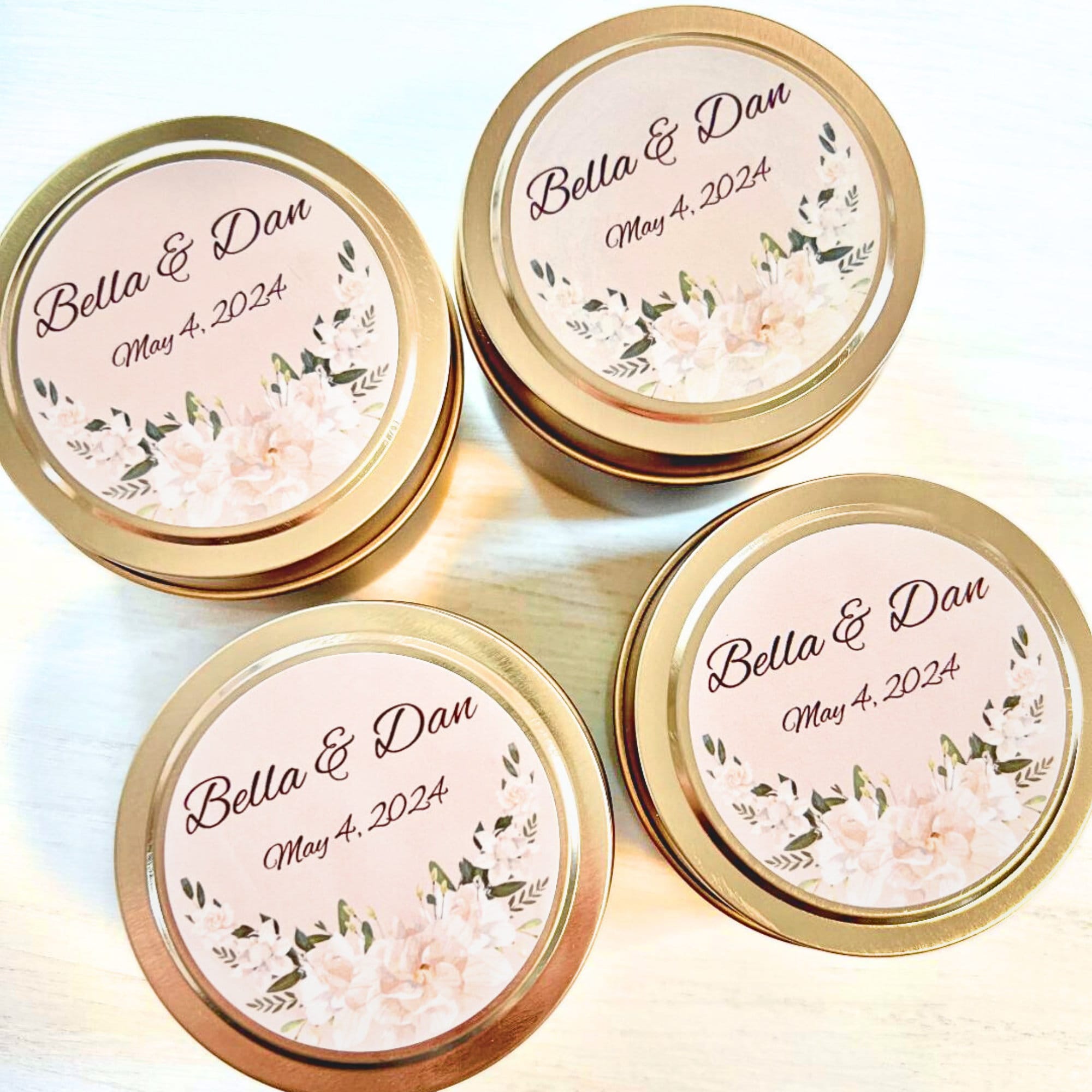 Bulk Candle Wedding Favors | 4oz Natural Soy Wax Candle | Bridal Shower ...