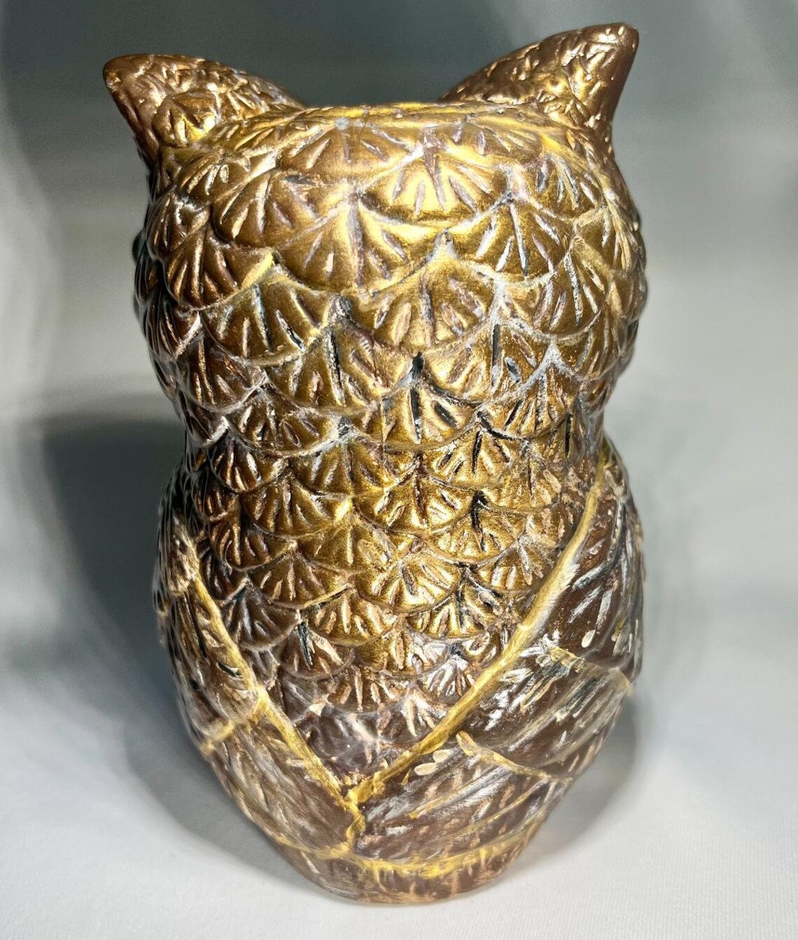 Hand Painted Ceramic Owl Owl Figurine Owl Etsy