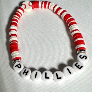 Phillies Heishi Bracelet: Philadelphia Baseball Fan Jewelry