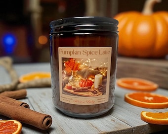 Latte de calabaza y especias / Vela de calabaza / Vela de especias / Vela de 237 ml