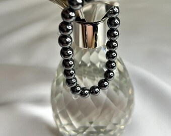 Natural Hematite 8 mm Beaded Bracelet-Healing Bracelet-Handmade Jewelry