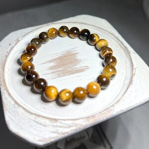 Natural Yellow Tiger Eye 8 mm  Beaded Bracelet- Healing Bracelet-Women/Men Bracelet