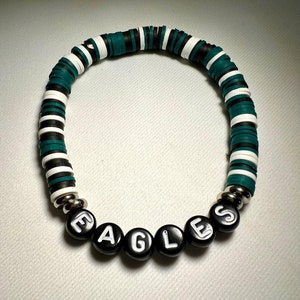 Eagles Heishi Bracelet: Philadelphia Team Colors, Personalized