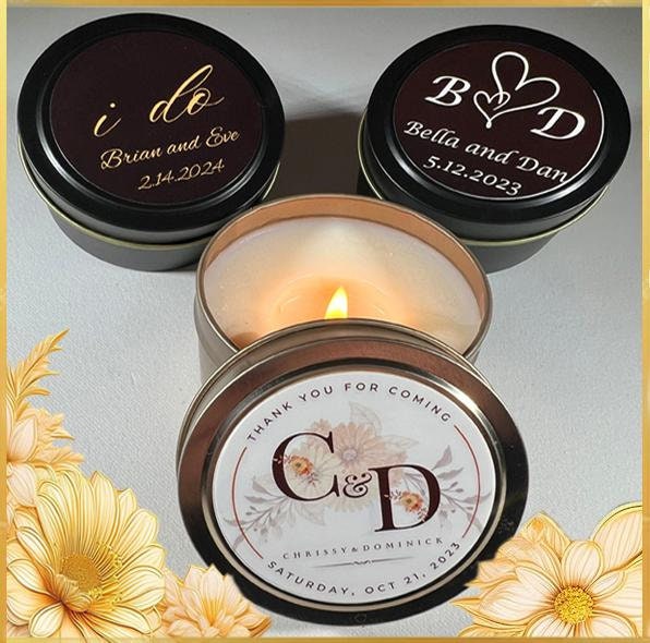Bulk Candle Wedding Favors | 4oz Natural Soy Wax Candle | Bridal Shower ...