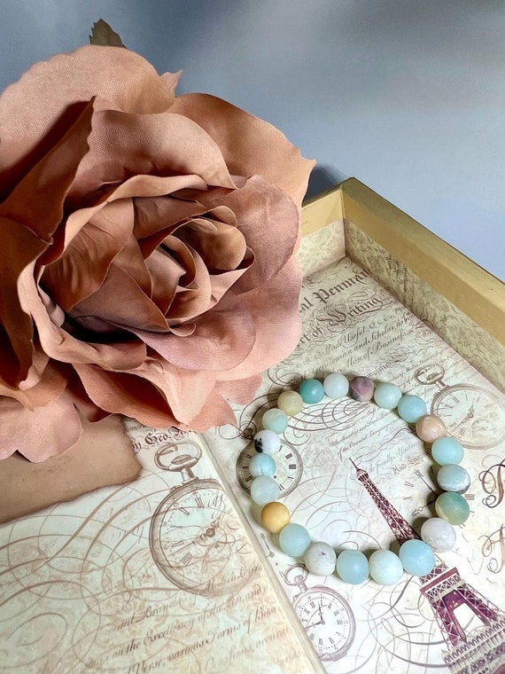Natural Matte Amazonite 8 mm Beaded Bracelet-Healing Bracelet