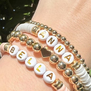 Personalized Heishi Bracelet| Heishi Name Bracelet| Individual Bracelet