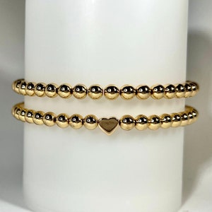 14K Gold Filled 6mm Stacking Bracelet | 14K Gold Filled Individual Bracelet | 14K Gold Beaded Bracelet