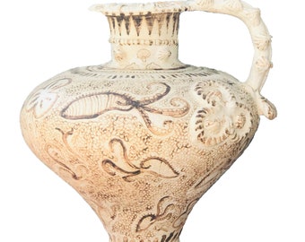 Greek Amphora, pottery ceramic artistic. Greece ancient. Minoan reproduction. Vase reproduction. Marine Tradition. Elegant artistic ceramics