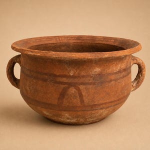 Prehistoric Terracotta Vessel Handmade Ancient Style Pottery | Wabi Sabi Decor | Mediterranean Rustic Ceramic Bowl | Sculptural Clay Pot