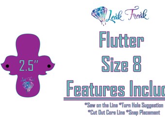 Size 8 Flutter/One Size Only/2.5" Snapped Width