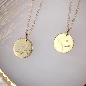 Celestial Constellation Zodiac Necklace – Gold Star Sign Pendant