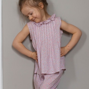 meisjes katoenen blouse, roze katoenen blouse, katoenen meisjes top, Liberty top, bloementop