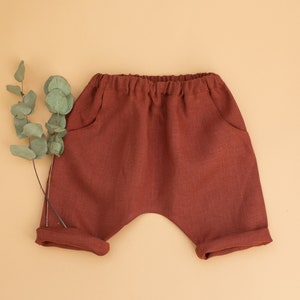 Linen boys pants, linen boys trousers, toddler boys pants, toddler boys trousers, linen boy buttom image 1