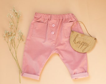 Pink girls trousers, pink girls pants, girls corduroy pant, girls cotton bottom, toddler pants, toddler trousers