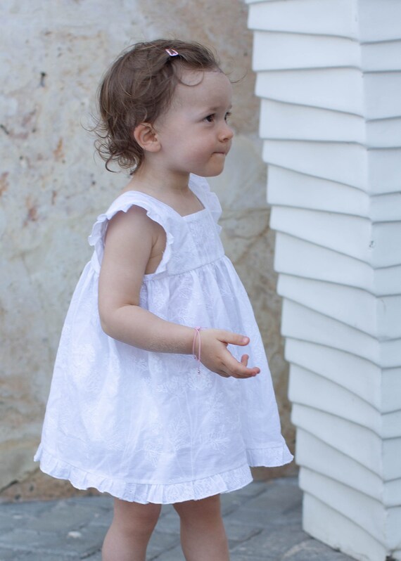 Baby cotton dress embroidery baby dress White girls dress