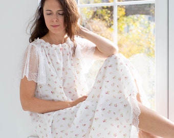 Women's Nightgown, Cotton Nightgown, Natural Nightwear