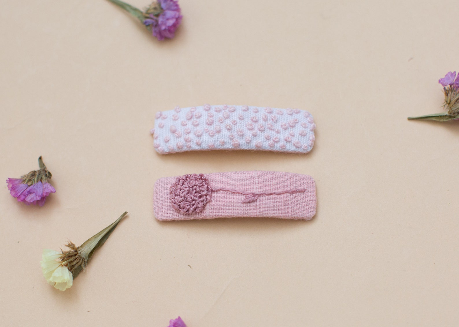 Embroidered hair clips Hand embroidery clips hair clip Etsy