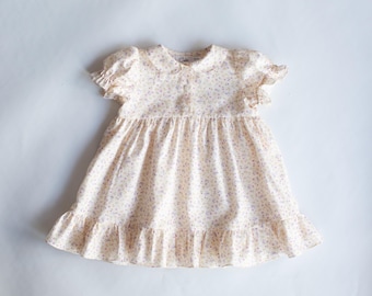 Vestido de algodón para niñas, vestido floral para niñas.